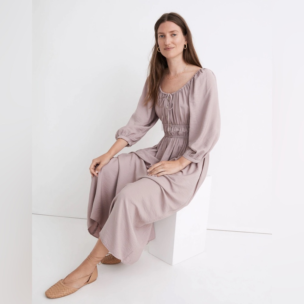 Madewell Sophia MIDI Dress in Pale Thistle